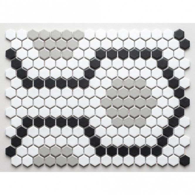 Geomet Hexagon Mix (2.3cm x 2.3cm) 30.3cm x 40cm Mosaic Tile
