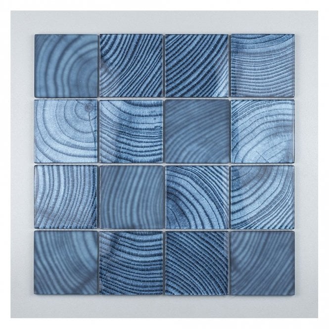 Glacier Blue Wood 30cm x 30cm Mosaic Tile