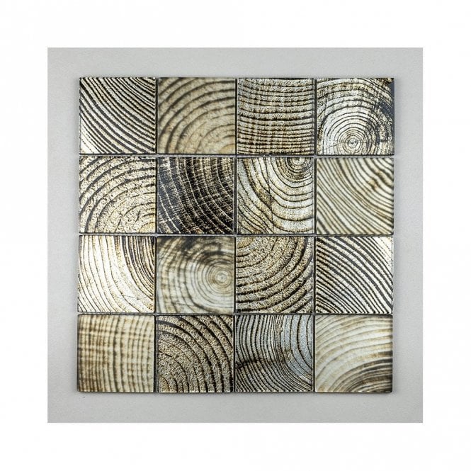 Glacier Golden Wood 30cm x 30cm Mosaic Tile