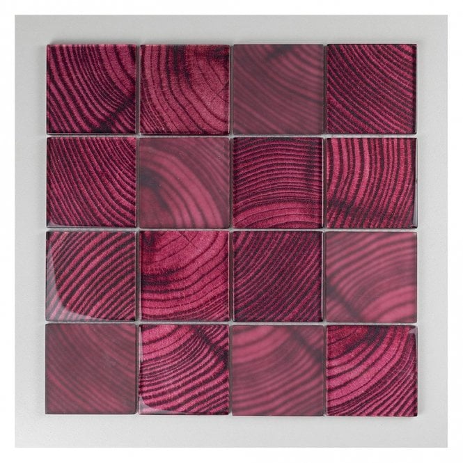 Glacier Red Wood 30cm x 30cm Mosaic Tile
