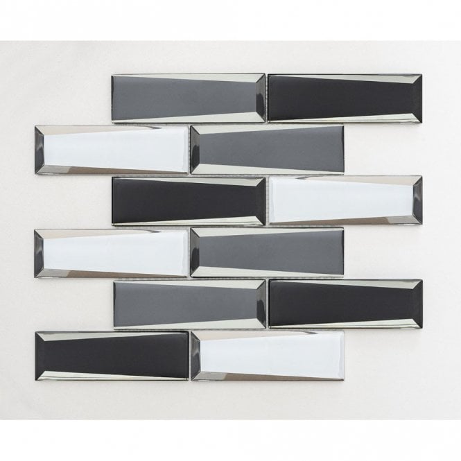 Glass Black Mix 30cm x 30cm Mosaic Tile