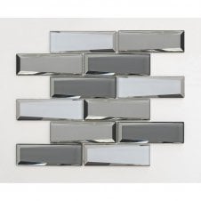 Glass Grey Mirror Mix 30cm x 30cm Mosaic Tile