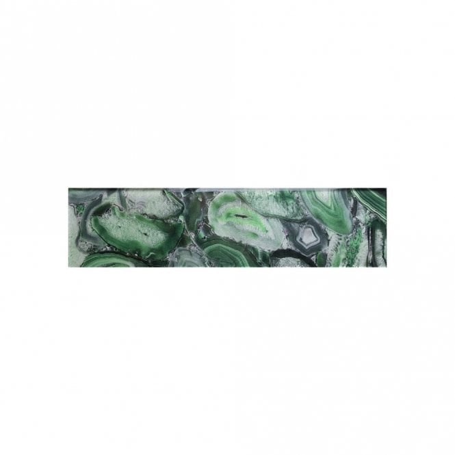 Glass Shell Green 7.5cm x 30cm Wall Tile