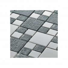 Gleam Grey 30cm x 30cm Glass Mosaic Tile