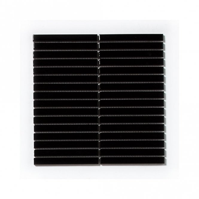 Gloss Black Bar Porcelain 30cm x 30cm Wall & Floor Tiles