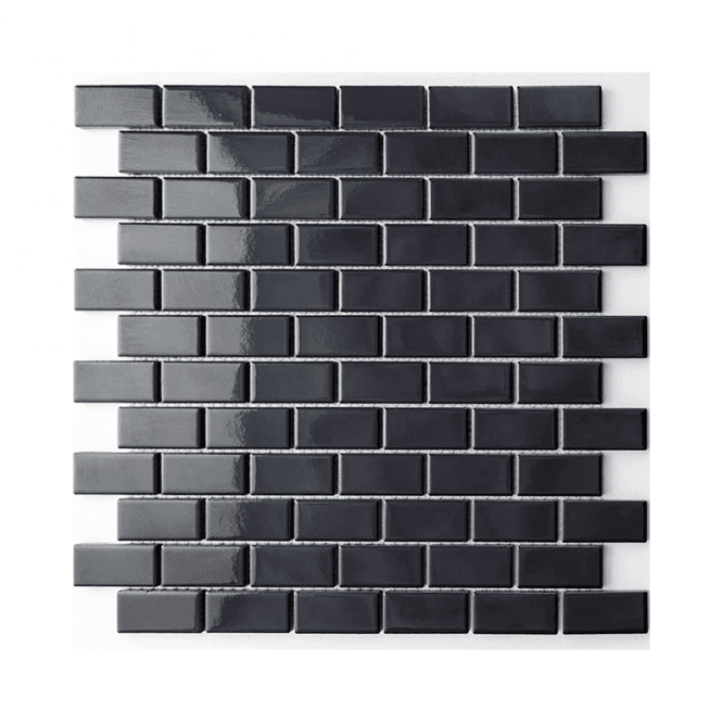 Gloss Black Bond Tiles 2.3cm x 4.8cm Mosaic Wall & Floor Tile