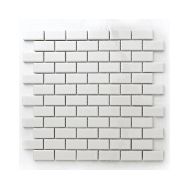 Gloss White Bond Tiles 2.3cm x 4.8cm Mosaic Wall & Floor Tile
