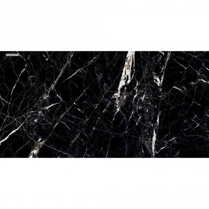 Golden White Black Marble Stone 60cm x 120cm Wall & Floor Tile