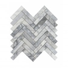 Goya Honed Marble 28cm x 30.5cm Herringbone Mosaic Tile