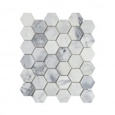 Goya Honed Marble 28cm x 30.5cm Hexagon Mosaic Tile