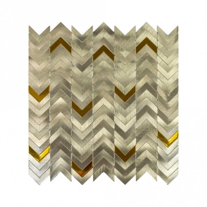 Gravity Aluminium Arrow Gold 28.1cm x 28.5cm Mosaic Tile
