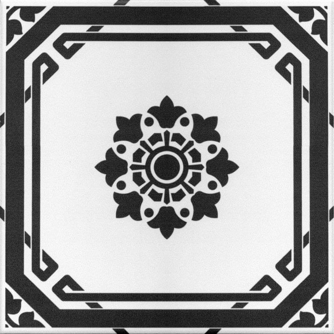 Hampshire Black 22.5cm x 22.5cm Wall & Floor Tile