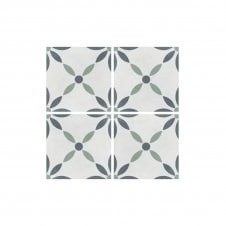 Havana White Flower 20cm x 20cm Wall & Floor Tile