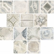 Heritage Blanc Deco 33.3cm x 33.3cm Wall & Floor Tile