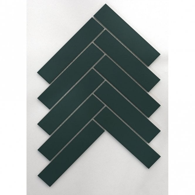 Herringbone Buckingham Green Matt 20.9cm x 24.7cm (3.2cmx 14.5cm) Wall & Floor Mosaic