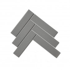 Herringbone Grey Matt 20.4cm x 28cm (4.5cm x 19.5cm) Wall & Floor Mosaic