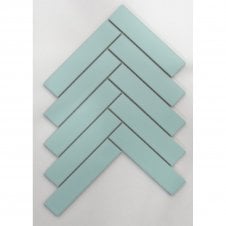 Herringbone Mint Green Matt 20.9cm x 24.7cm (3.2cmx 14.5cm) Wall Mosaic