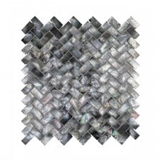 Herringbone Mother Of Pearl Black (1.5cm x 3cm) 27cm x 28.7cm Mosaic Tile