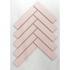 Herringbone Pink Matt 20.9cm x 24.7cm (3.2cmx 14.5cm) Wall Mosaic
