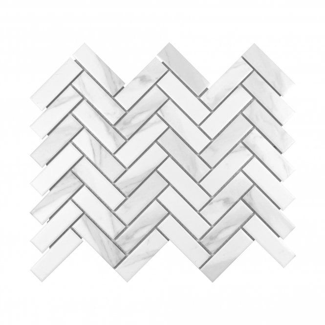 Herringbone Staturio Matt 31.8cm x 24.7cm Wall & Floor Mosaic