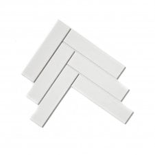 Herringbone White Gloss 20.4cm x 28cm (4.5cm x 19.5cm) Wall & Floor Mosaic