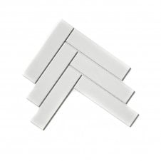 Herringbone White Matt 20.4cm x 28cm (4.5cm x 19.5cm) Wall & Floor Mosaic