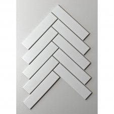 Herringbone White Matt 20.9cm x 24.7cm (3.2cm x 14.5cm) Wall Mosaic