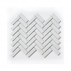 Herringbone White Matt & Gloss 31.8cm x 24.7cm Wall & Floor Mosaic
