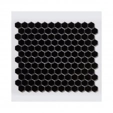 Hexagon Gloss Black (2.3cm x 2.3cm) 30cm x 26cm Mosaic Tile