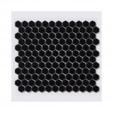 Hexagon Matt Black (2.3cm x 2.3cm) 30cm x 26cm Mosaic Tile
