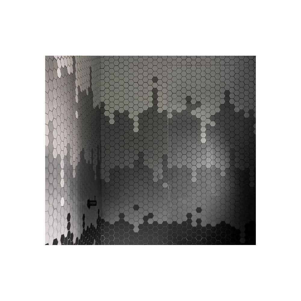 Black Matte Mosaic Ceramic Tile 3 7/8 X 3 7/8 - Vintage Retro Wall Tile (1 Piece) #668