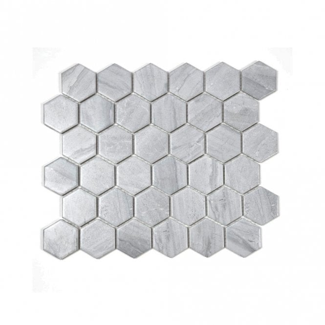 Hexagon Matt Cement (5.1 cm x 5.9cm) 30cm x 28cm Mosaic Tile