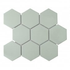 Hexagon Matt Green Mosaic (9.5cm x 9.5cm) 29.5cm x 25.6cm Wall & Floor Tile