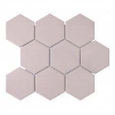 Hexagon Matt Pink Mosaic (9.5cm x 9.5cm) 29.5cm x 25.6cm Wall & Floor Tile