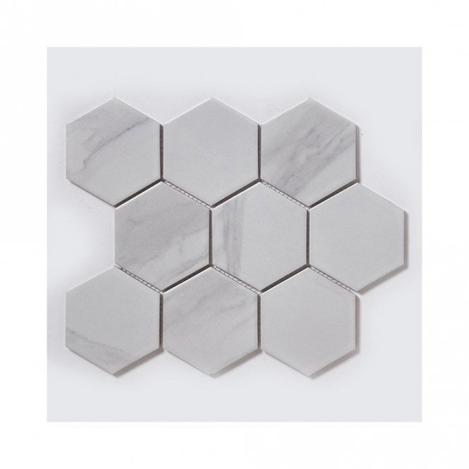 Hexagon Staturio Matt (9.5cm x 9.5cm) 25.6cm x 25.6cm Mosaic Tile