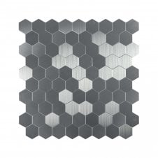 Hexagon Steel 30cm x 30cm Peel & Stick Mosaic Tile