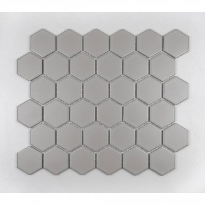 Hexagon Taupe Matt (5.1 cm x 5.9cm) 32cm x 28cm Mosaic Tile