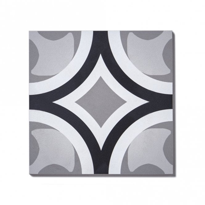 Italian Design Patchwork B&W 01 20cm x 20cm Wall & Floor Tile