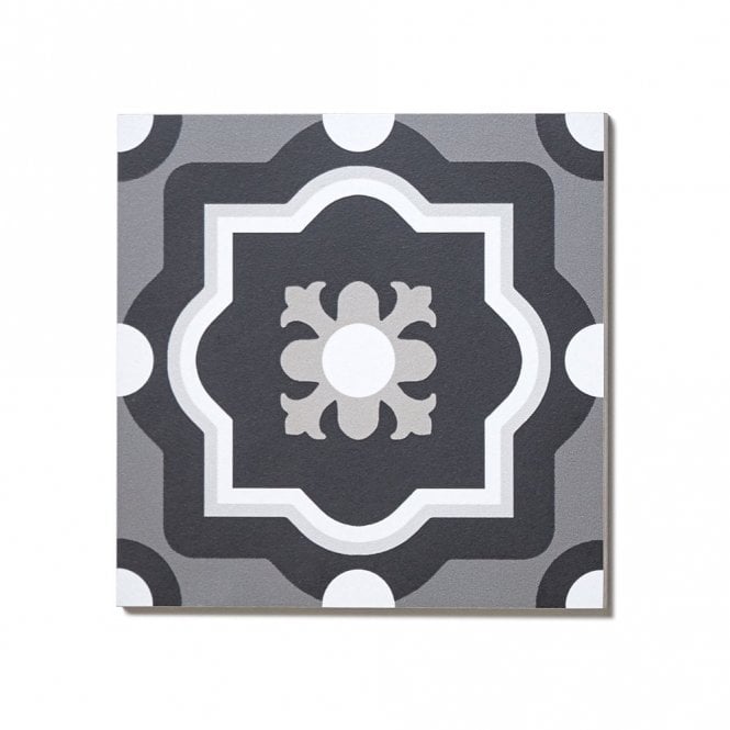 Italian Design Patchwork B&W 04 20cm x 20cm Wall & Floor Tile