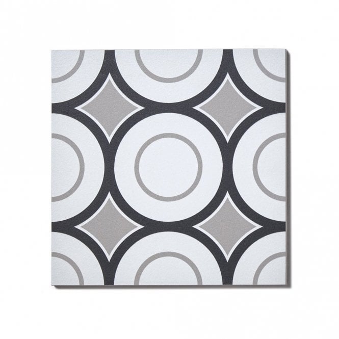 Italian Design Patchwork B&W 05 20cm x 20cm Wall & Floor Tile