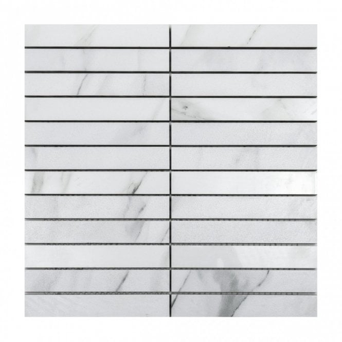 Kit Kat Carrara White 30cm x 30cm Mosaic Tile