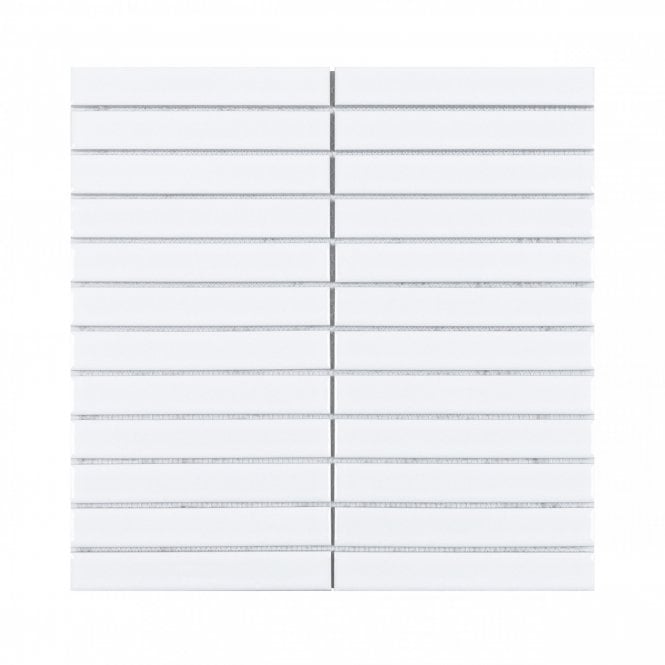 Kit Kat Matt White 30cm x 29.6cm Mosaic Tile