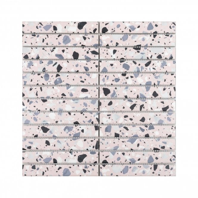 Kit Kat Terrazzo Blush Pink 30cm x 29.6cm Mosaic Tile
