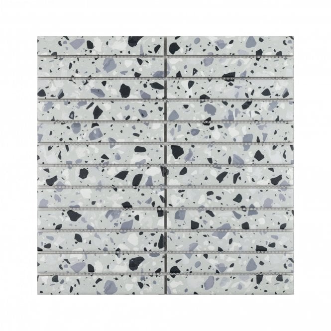 Kit Kat Terrazzo Pearl Grey 30cm x 29.6cm Mosaic Tile