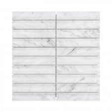 KitKat Concave Carrara White 30.5cm x 31.8cm (3cm x 15.2cm) Mosaic Wall Tile