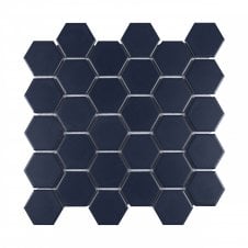 La Maison Denim Blue 27.2cm x 28.2cm (5.1cm x 5.9cm) Hexagon Mosaic Tile