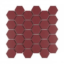 La Maison Strawberry Red 27.2cm x 28.2cm (5.1cm x 5.9cm) Hexagon Mosaic Tile