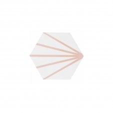 Lily Hex Hexagon Blush Rose Line 22.8cm x 19.8cm Wall & Floor Tile