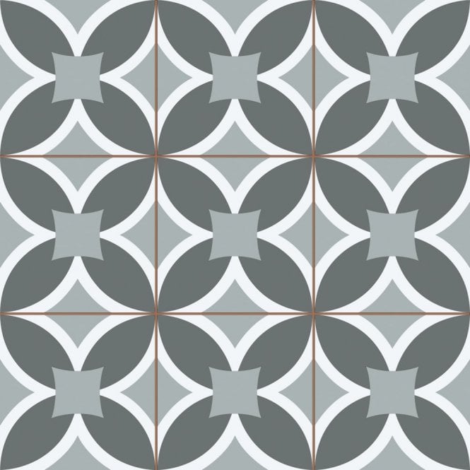 Lisbone Black Grey 45cm x 45cm Wall & Floor Tile