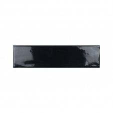 Loft Brick Black High Gloss Decor 6.5cm x 26cm Wall Tile